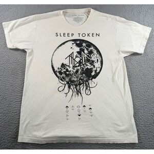 Sleep Token Shirt Mens L White Take Me Back To Eden Album Tracklist Graphic Tee